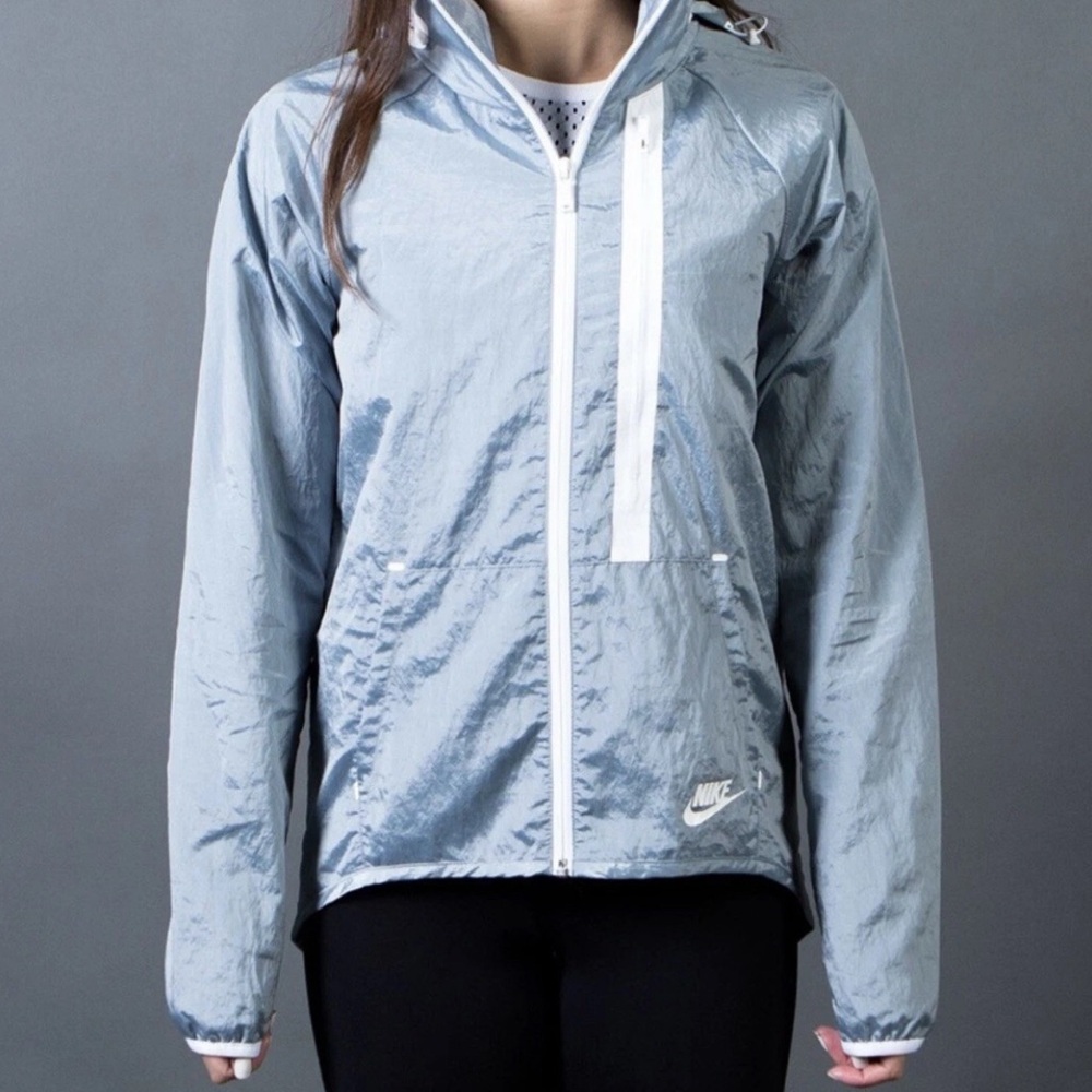 Nike Tech Aeroshield Moto Cape Jacket Blue/Gray Med